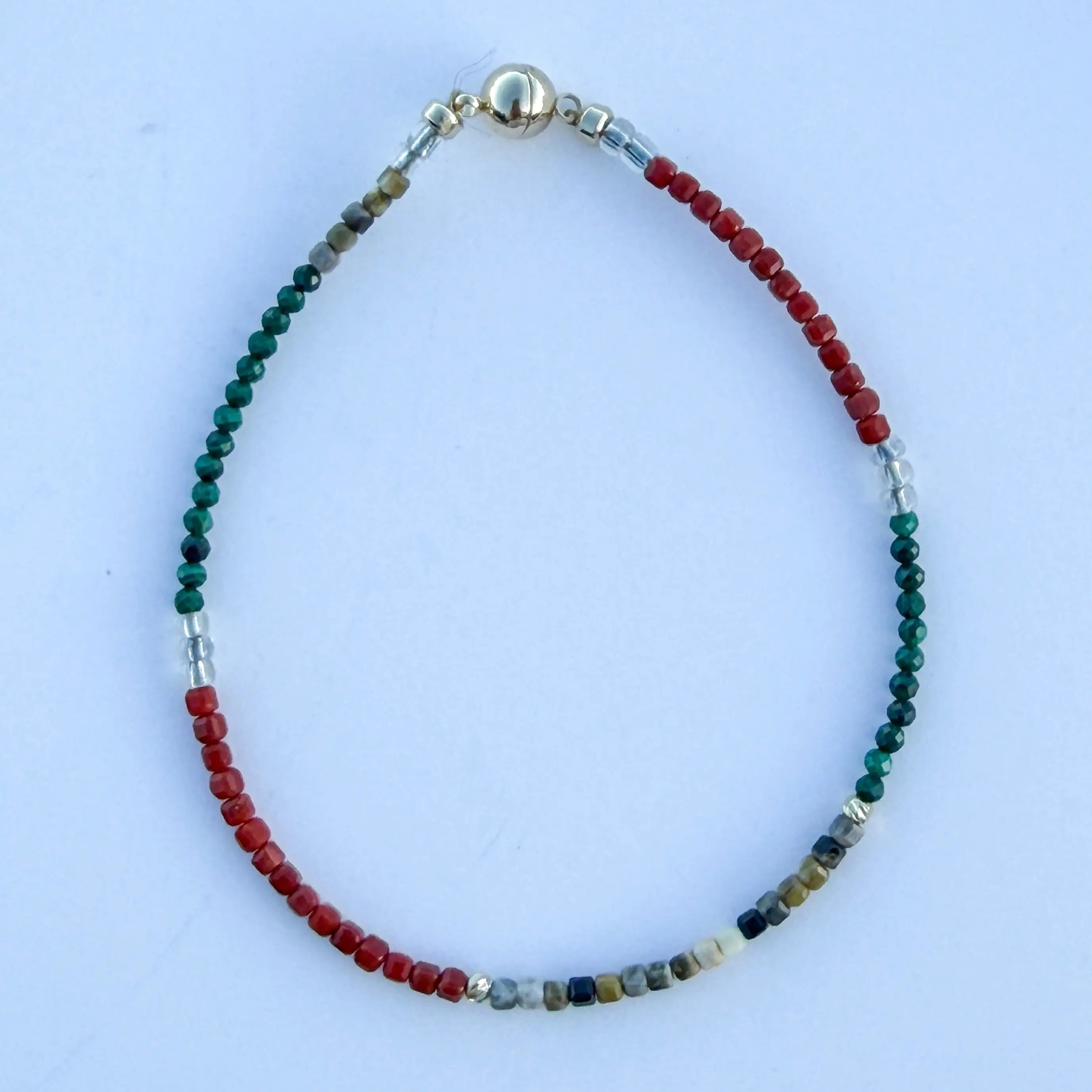Three Body Dream - Red, Yellow Agate, and Green Malachite Jewelry view 2